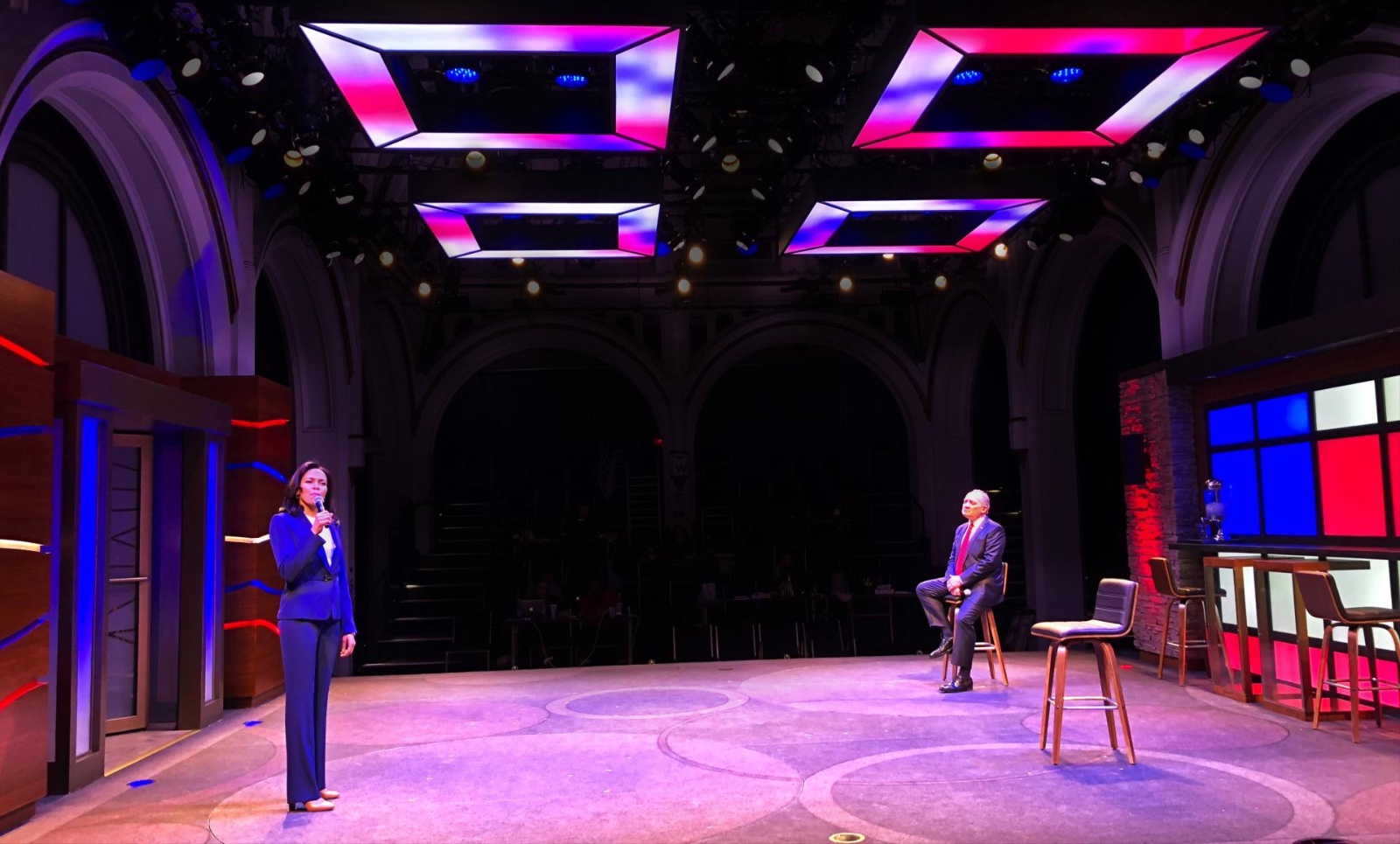 Kings lighting design by Jason Lyons, The Public Theater
