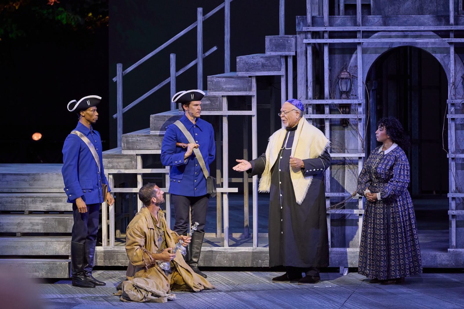Les Miserables lighting design by Jason Lyons, The Muny