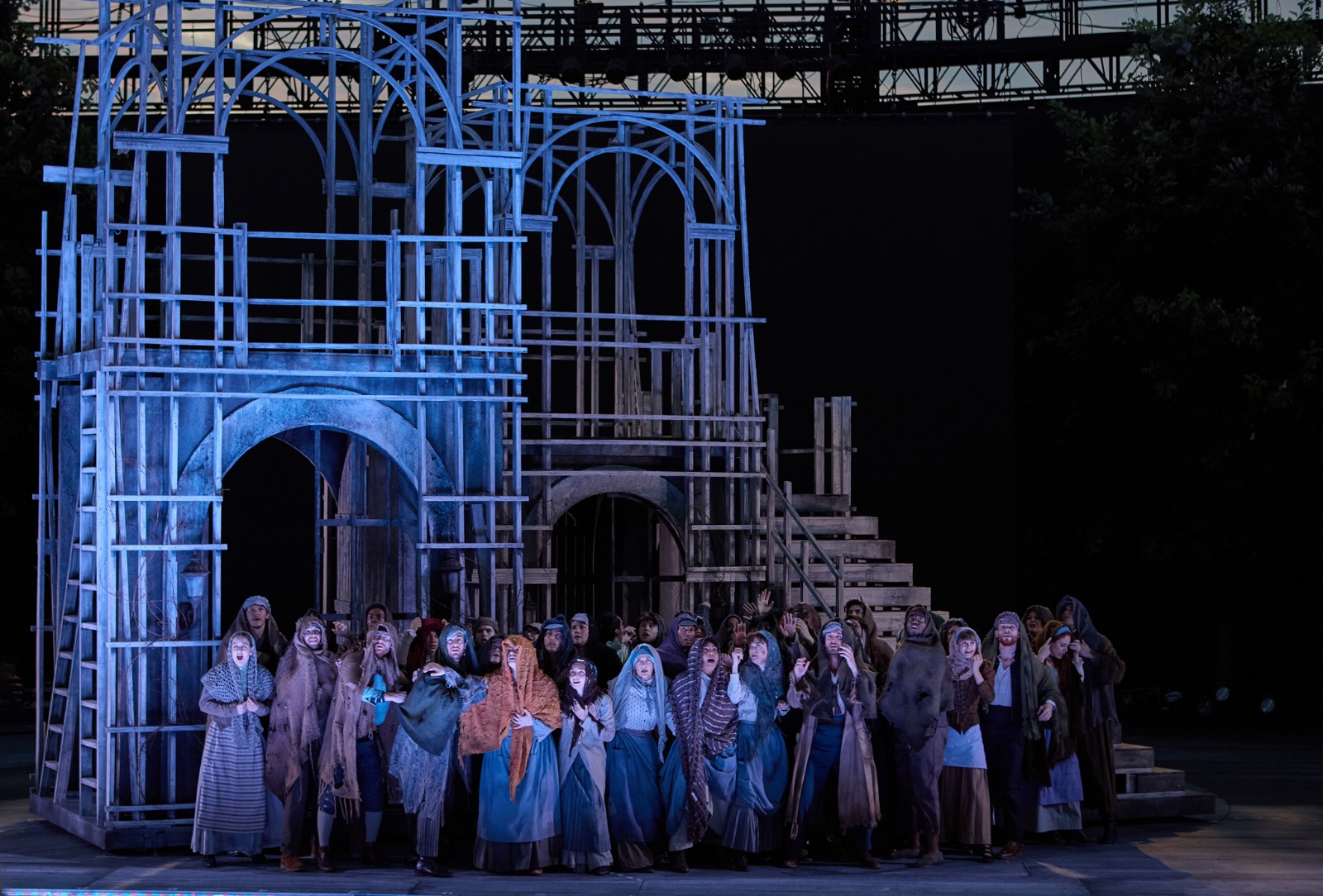 Les Miserables lighting design by Jason Lyons, The Muny