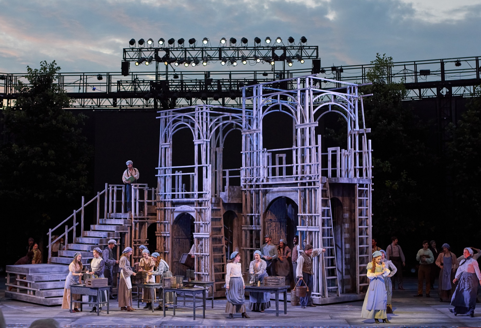 Les Miserables lighting design by Jason Lyons, The Muny