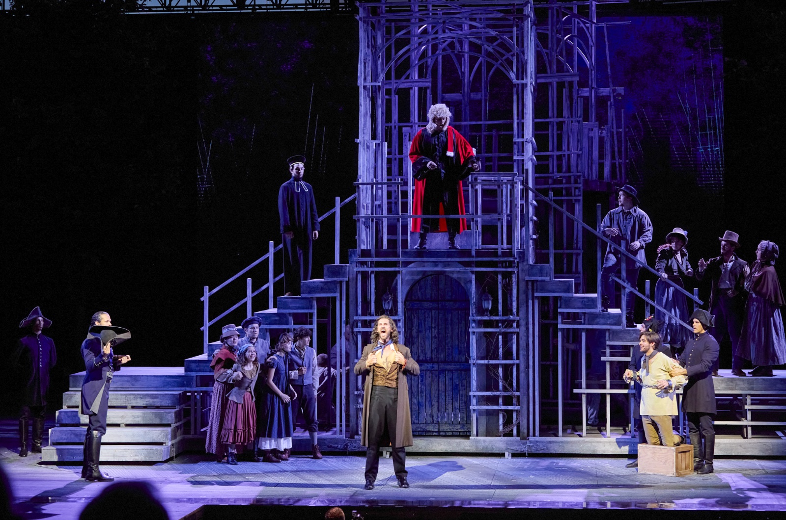 Les Miserables lighting design by Jason Lyons, The Muny