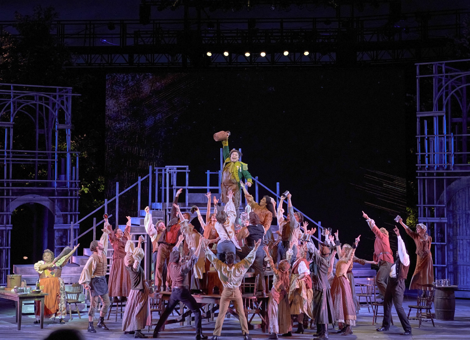 Les Miserables lighting design by Jason Lyons, The Muny