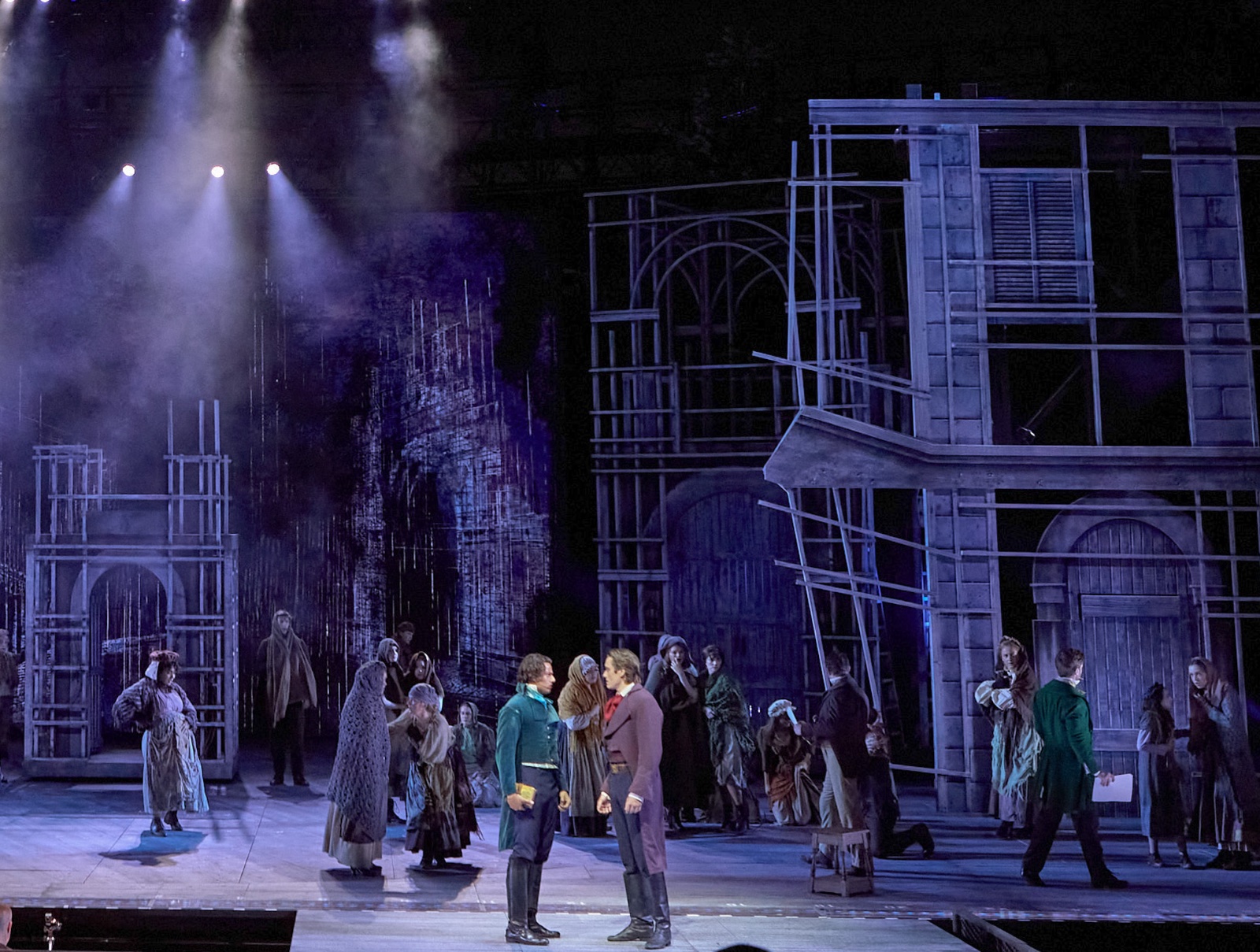 Les Miserables lighting design by Jason Lyons, The Muny