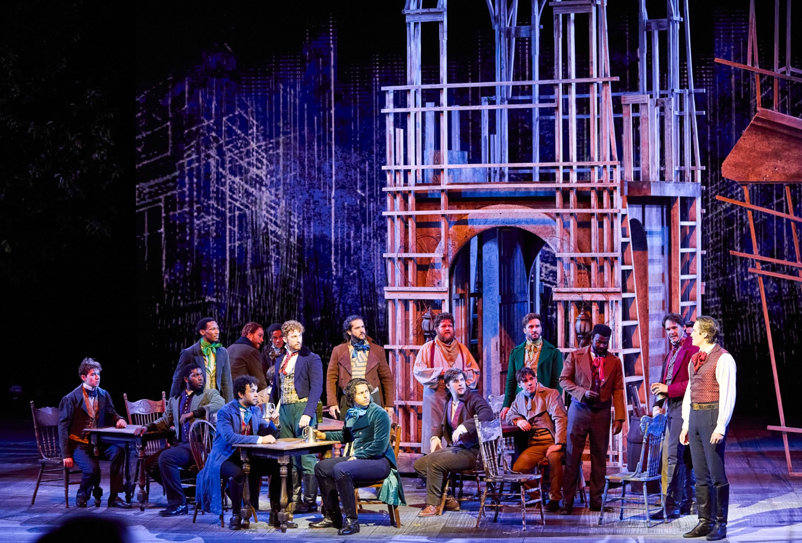 Les Miserables lighting design by Jason Lyons, The Muny