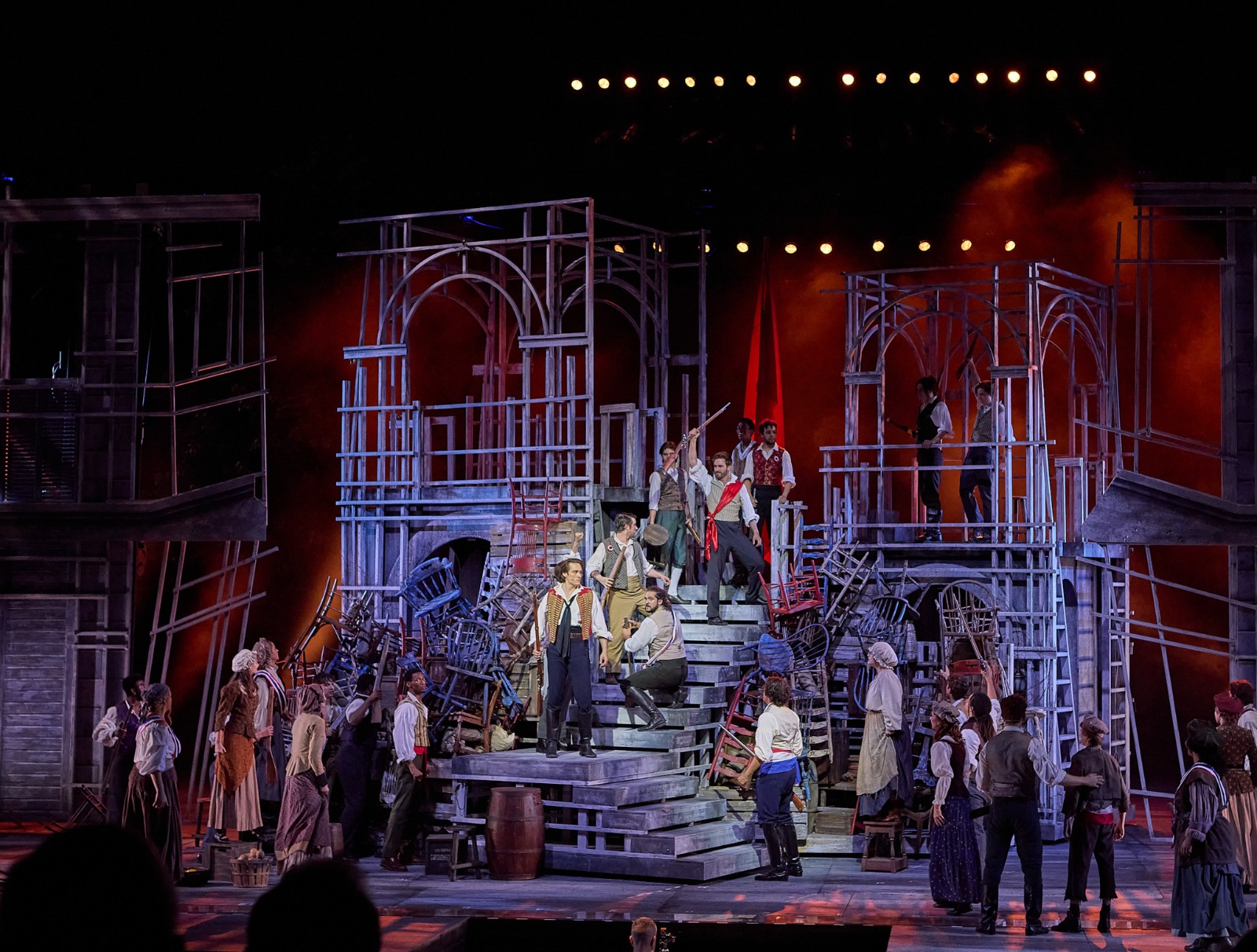 Les Miserables lighting design by Jason Lyons, The Muny
