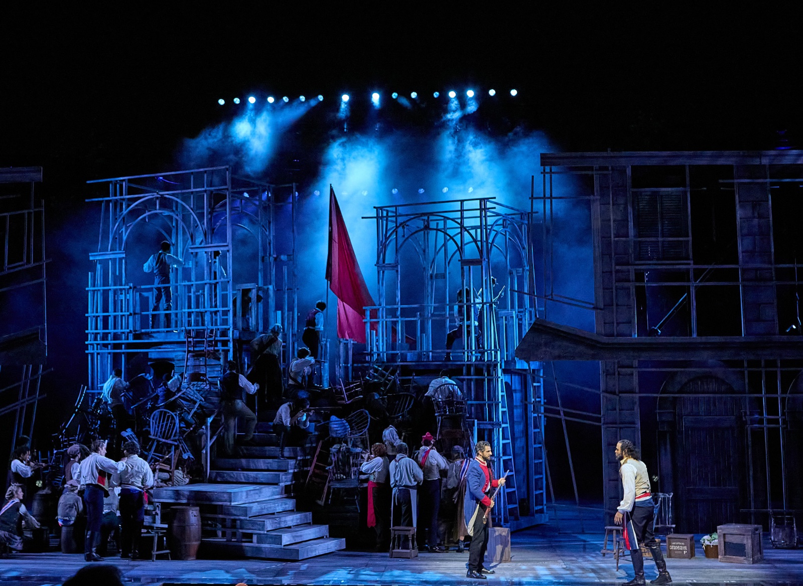 Les Miserables lighting design by Jason Lyons, The Muny