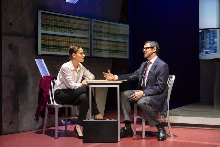The Trial of Donna Caine lighting design by Jason Lyons, George Street Playhouse