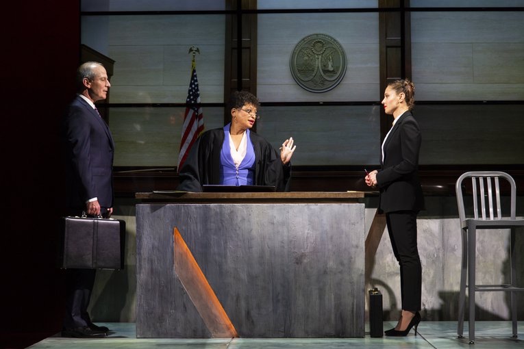 The Trial of Donna Caine lighting design by Jason Lyons, George Street Playhouse