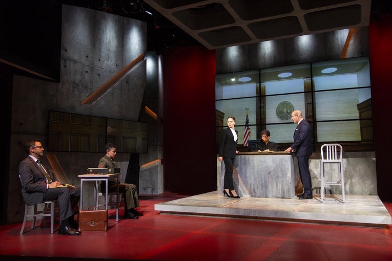 The Trial of Donna Caine lighting design by Jason Lyons, George Street Playhouse