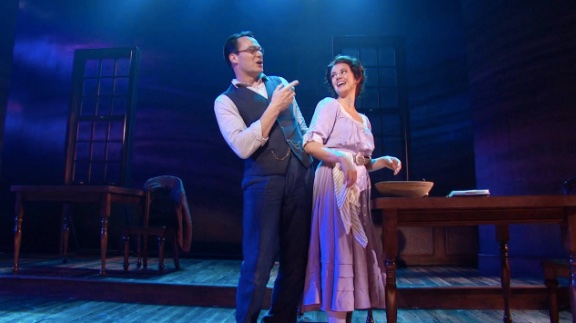 Himself & Nora lighting design by Jason Lyons, Minetta Lane Theater