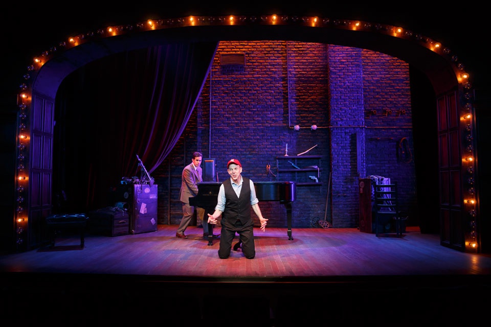 Murder For Two lighting design by Jason Lyons, Second Stage 