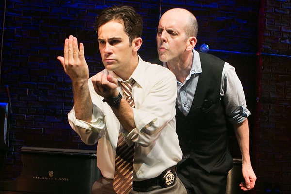 Murder For Two lighting design by Jason Lyons, Second Stage 