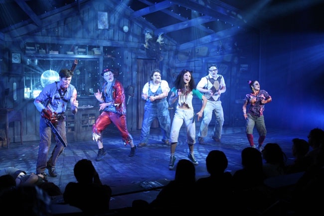 Evil Dead lighting design by Jason Lyons, New World Stages