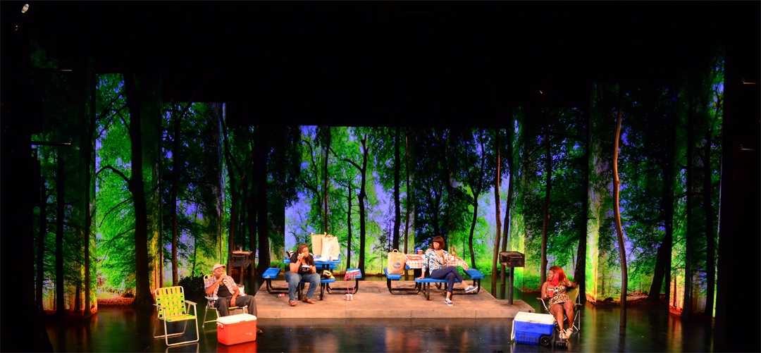 Barbecue lighting design by Jason Lyons, The Public Theater