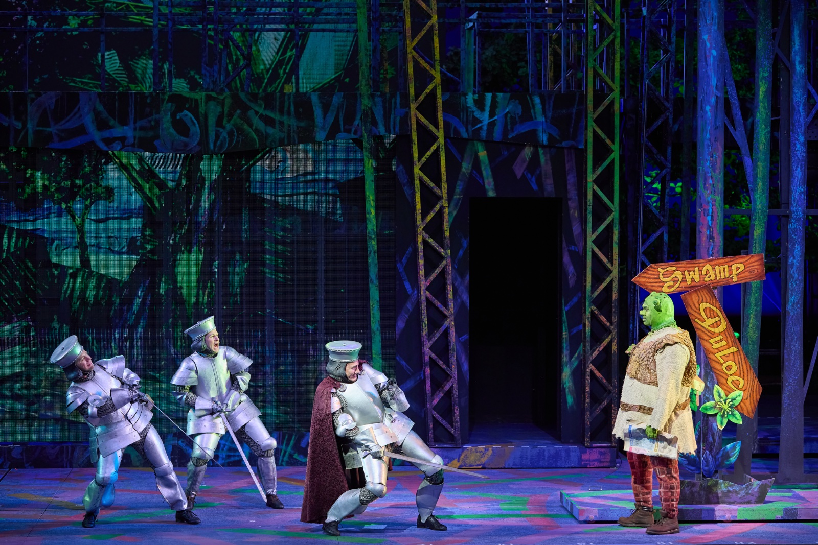 Shrek lighting design by Jason Lyons, The Muny