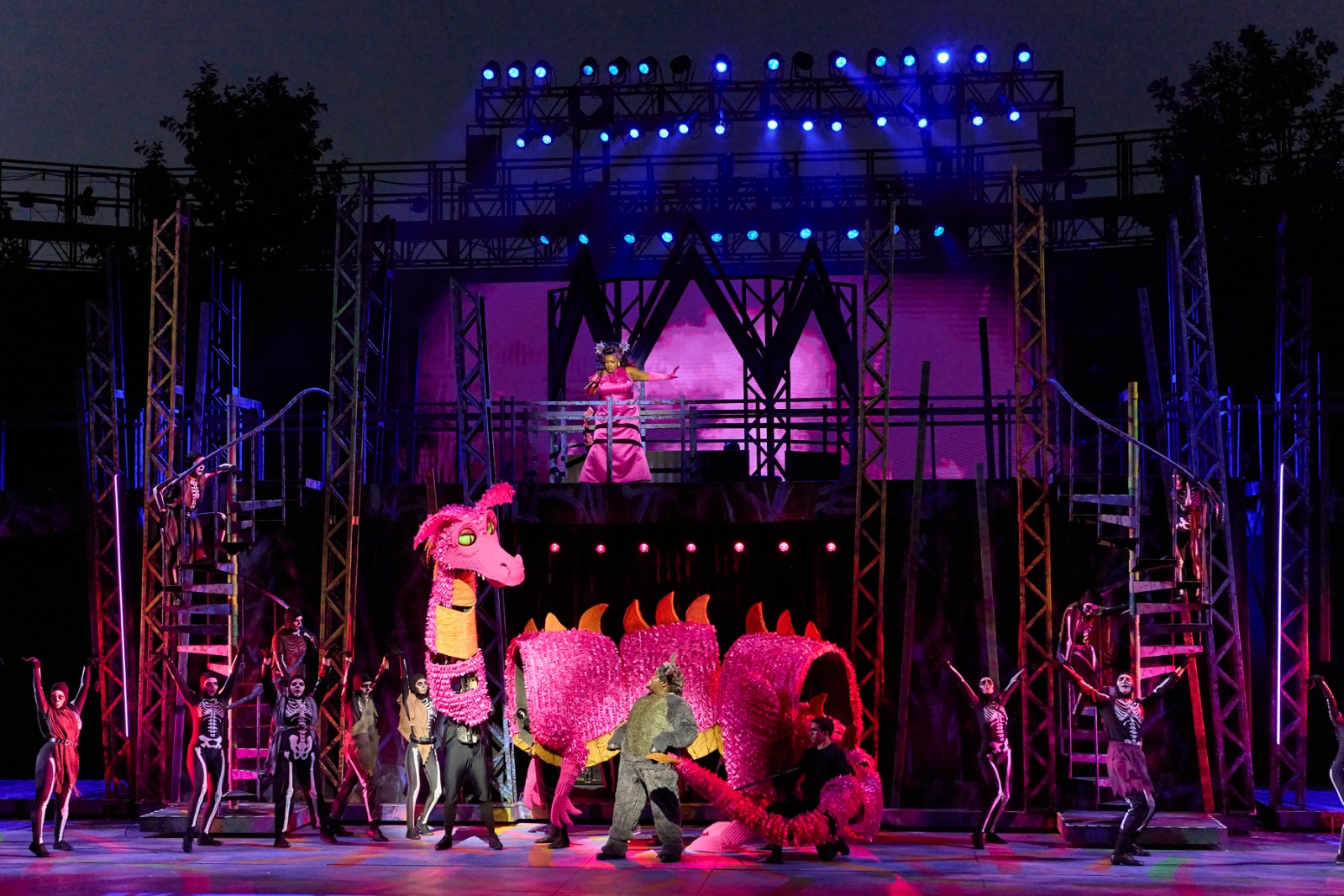 Shrek lighting design by Jason Lyons, The Muny