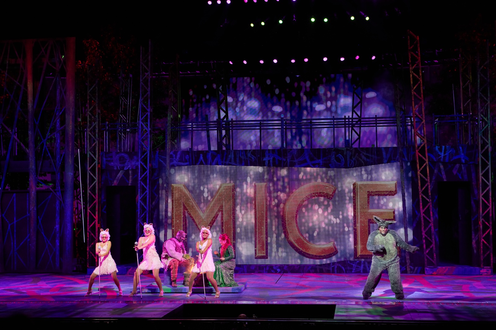 Shrek lighting design by Jason Lyons, The Muny